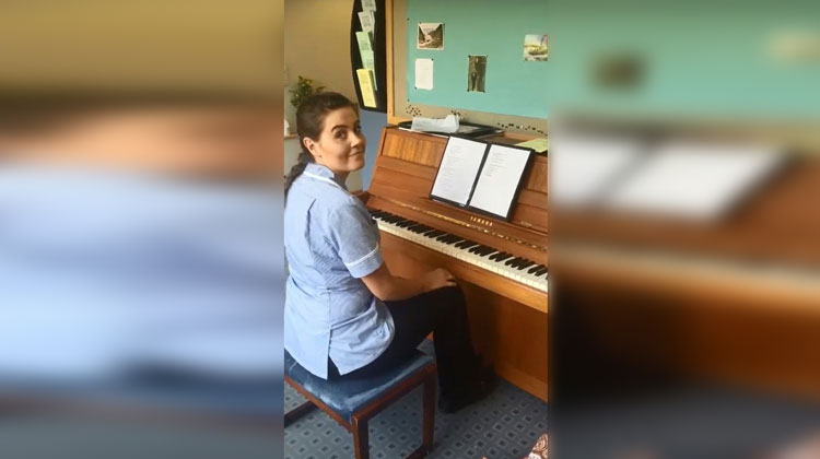 hospice nurse playing adele cover