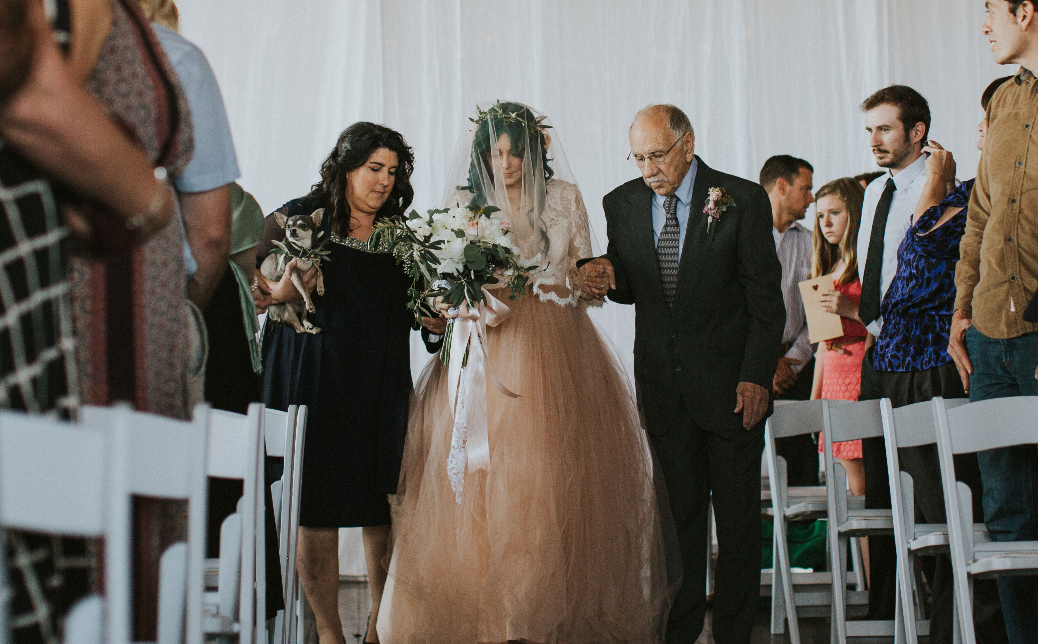 paralyzed bride walks down aisle with parents