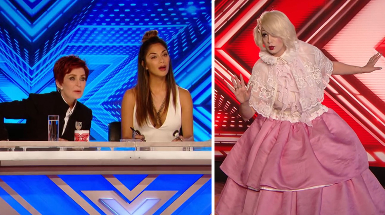 judges baffled looking at "living doll" in poofy pink dress