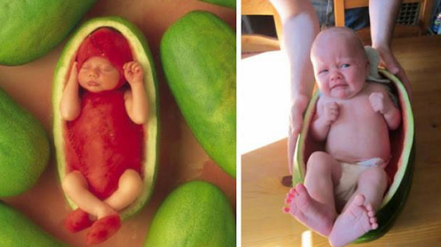 baby fail in watermelon