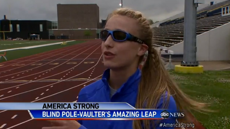 Charlotte Brown is a champion pole vaulter despite being blind