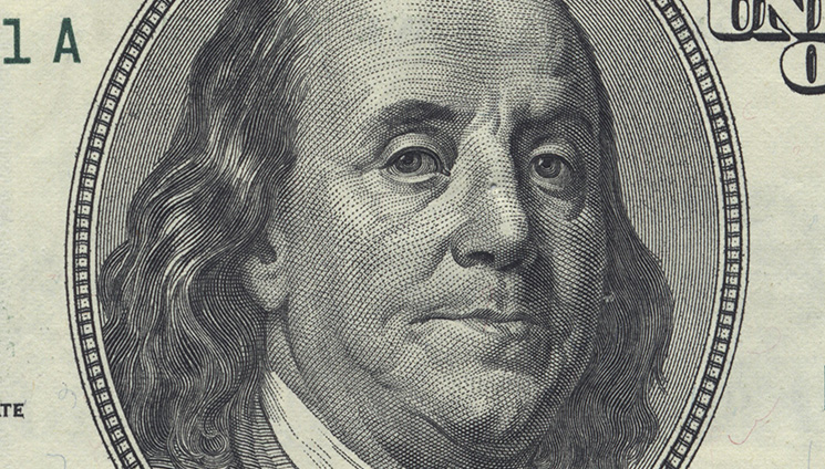 Image of Benjamin Franklin on $100