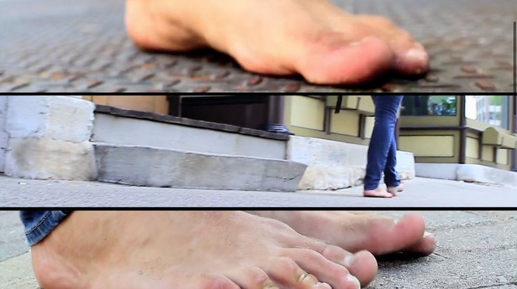 Three Pictures of Bare Feet