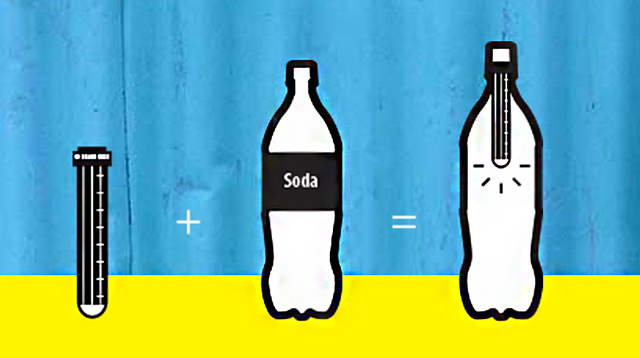 images describing lightie inside of a coke bottle