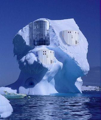 House built into an iceberg