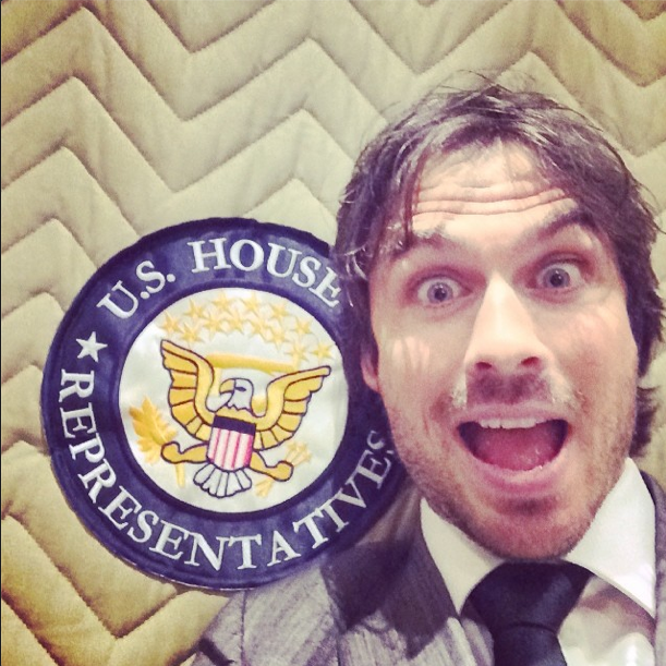 Ian about to speak outside the US House of Representatives