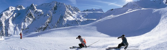 skiing in the swiss alps