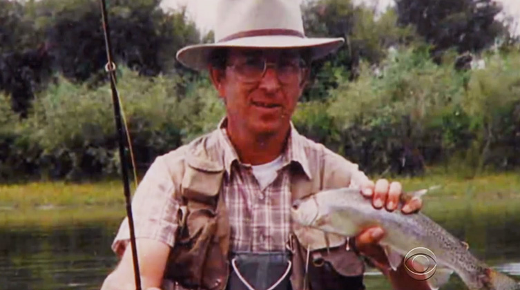 Tom Morgan with trout in hand.