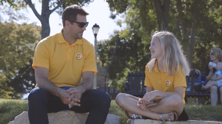 aaron rodgers and 11 year old annie of gold in september