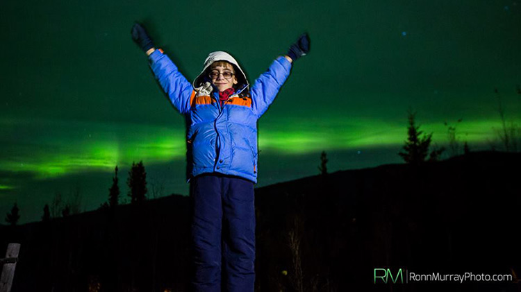 Ben Pierce visiting the Northern Lights in Alaska