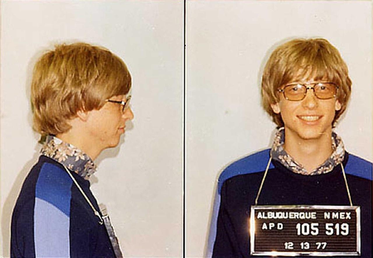 when bill gates was arrested, mugshot