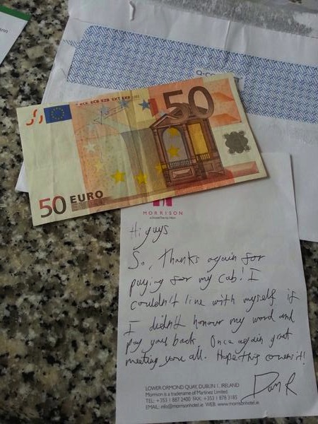 cab fare and letter from daniel radcliffe