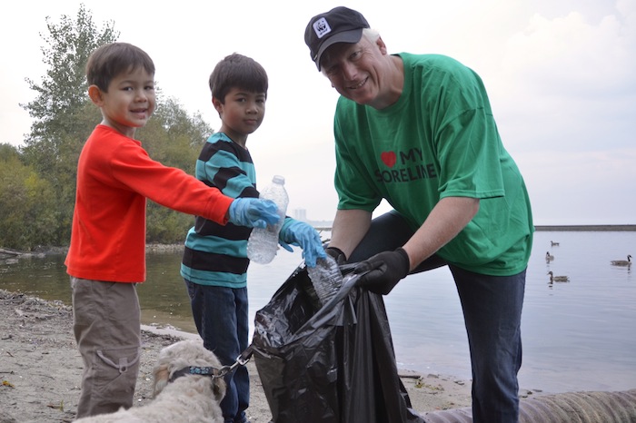 shore cleanup, kids participated