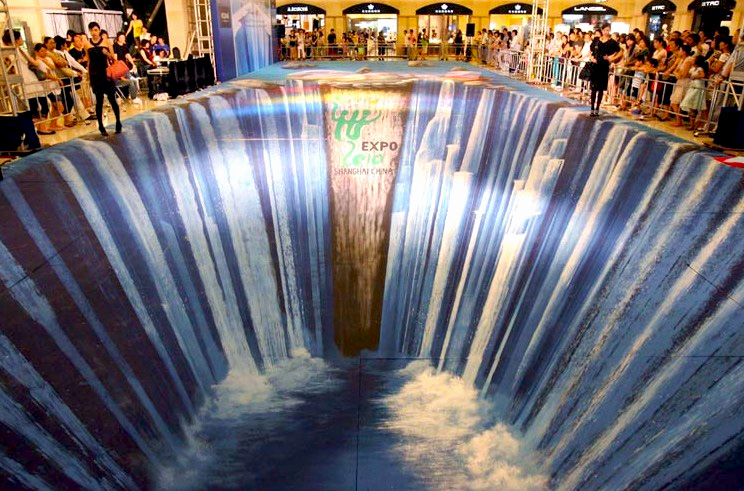 shopping mall waterfall - inspire more
