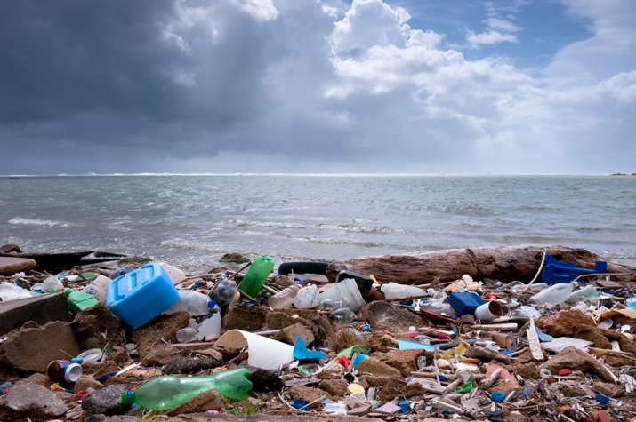 tons of trash on beach