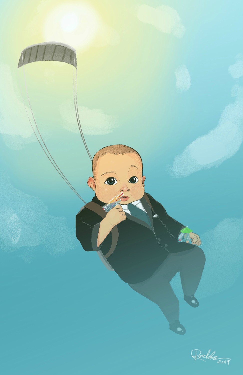 jacob in the air with a parachute