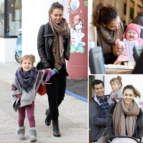 Jessica Alba and family shopping