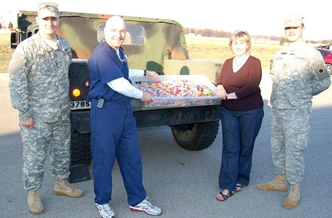 dentists give candy to operation gratitude