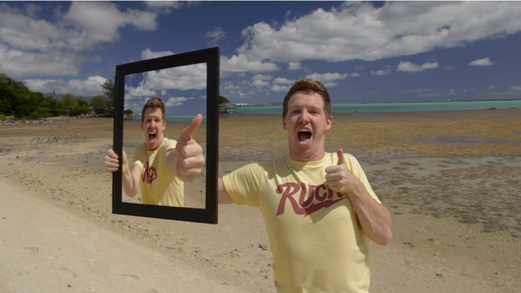 Steven Alan on beach in Hawaii in Frame Of Mind