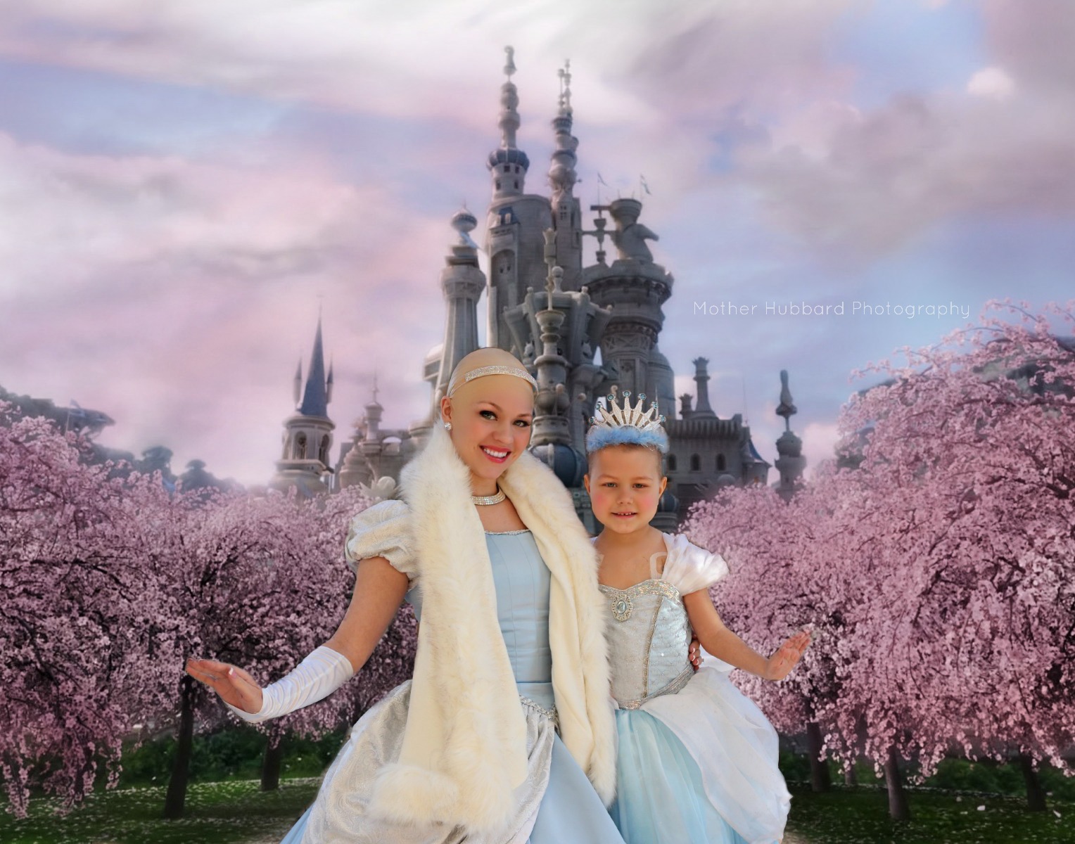 cinderella and isabella dressed up 