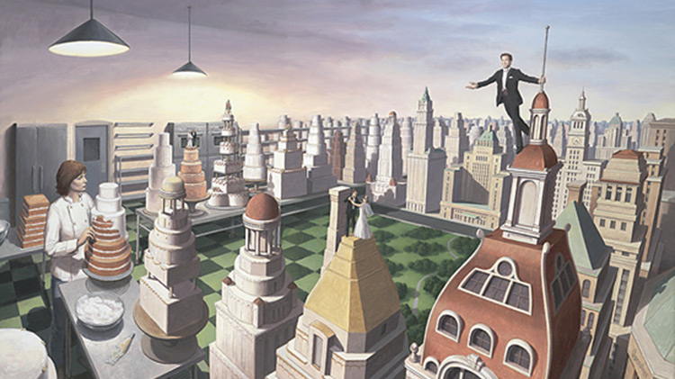 Rob Gonsalves limited edition print called Sweet City