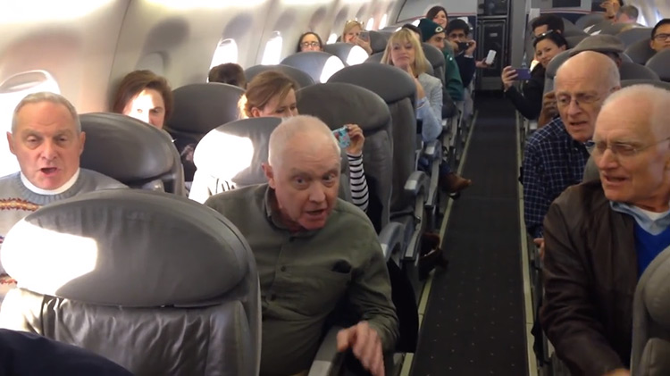 Port City Sound Quartet performs on delayed flight