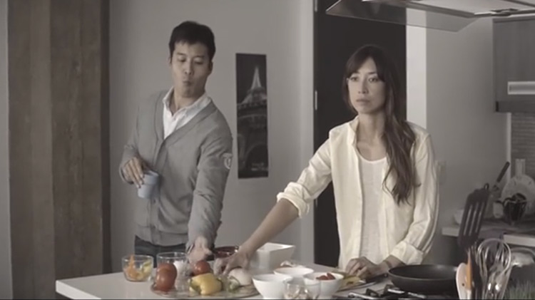 Man helping his blind wife in short film Blind Devotion