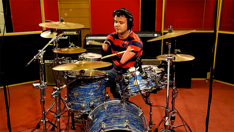 Cornel Hrisca-Munn drumming to Foo Fighters Everlong