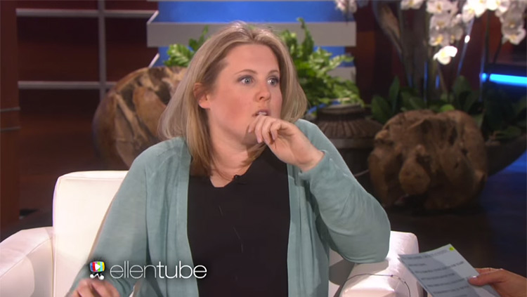 Woman in shock on the Ellen DeGeneres Show