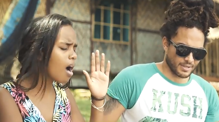 A brother-sister duo, Rodesha and Conkarah singing a reggae version of Adele's "Hello."