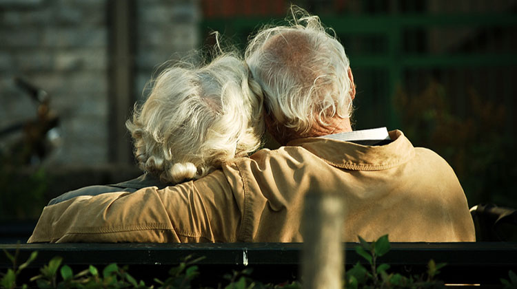 old couple on bench