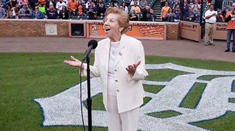 Hermina Hirsch singing National Anthem