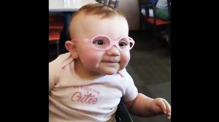Baby piper with her glasses on