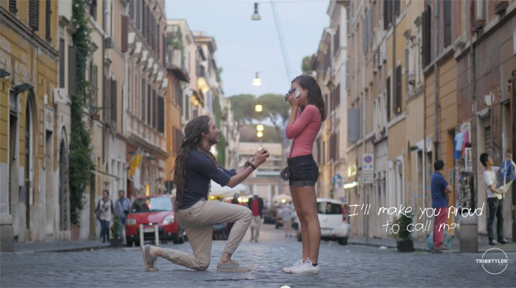 Tyler Shelton proposing in Rome, Italy