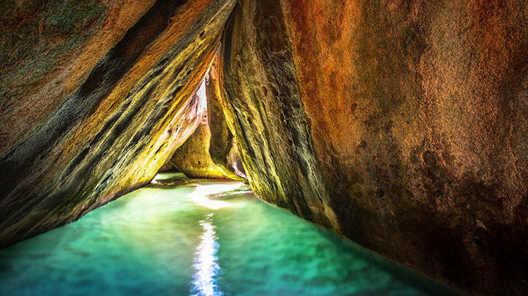 Underground cave in British Virgin Islands