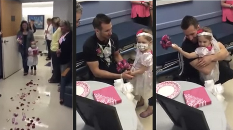 Little girl fighting cancer marrying favorite nurse