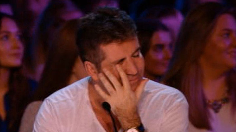 Simon Cowell in tears during X Factor