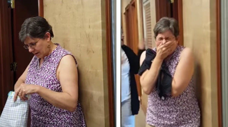 Grandma in shock when she finds out she'll be a grandma