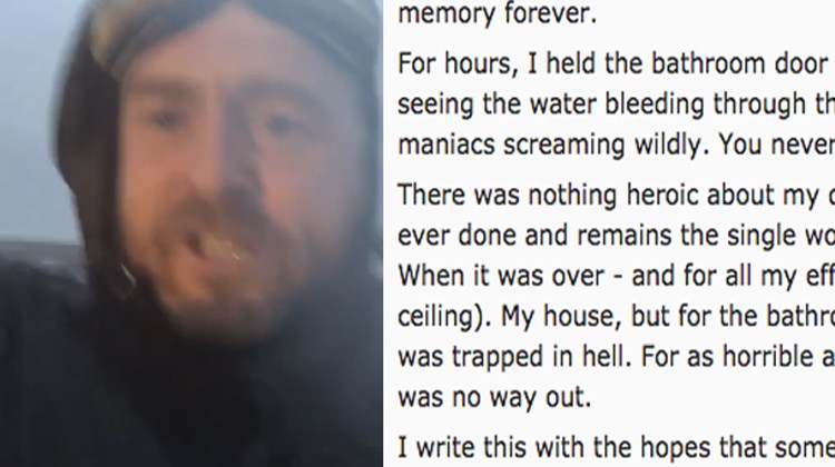 man in hurricane and post on reddit