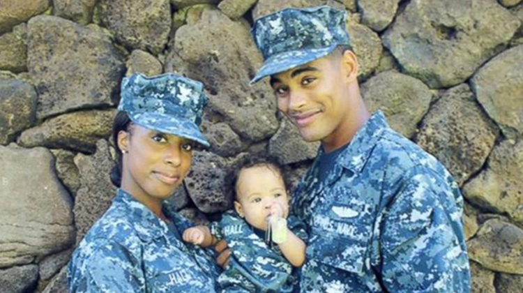 miltary family photo in camo