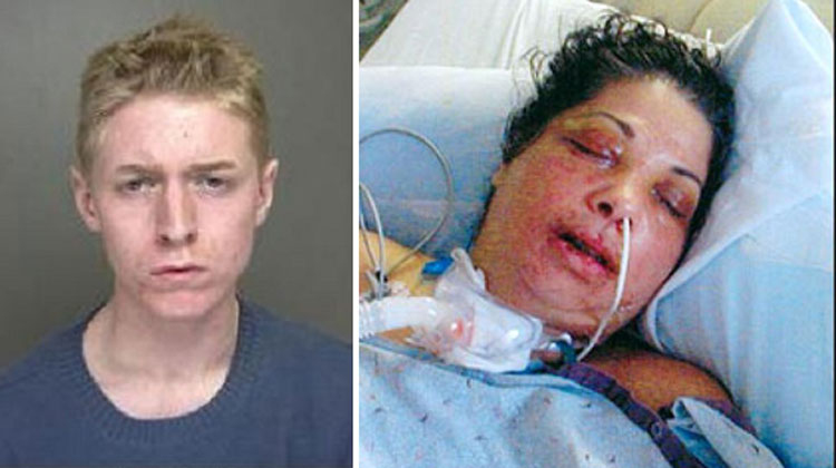 mugshot and woman in coma
