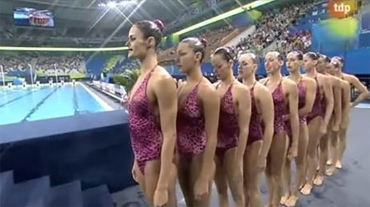 Spanish synchronized swimmer team performing Led Zeppelin, “Stairway To Heaven"