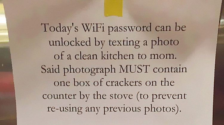 mothers funny note for wifi password