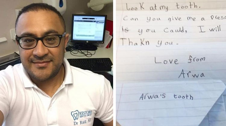 dentist gets tooth fairy note