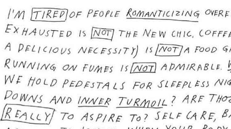handwritten note on exhaustion