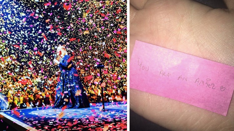 adele confetti and note