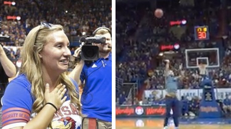 girl nervous as coach takes shot