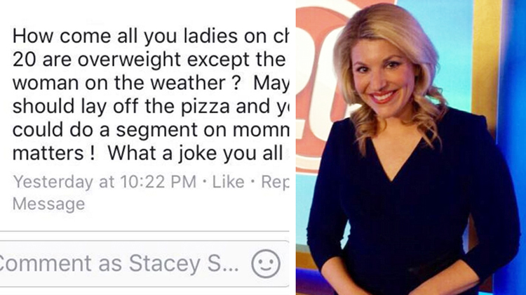 fat shaming comment and pretty blonde news reporter