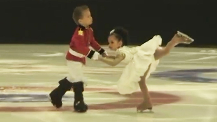 ice skaters dressed for nutcracker