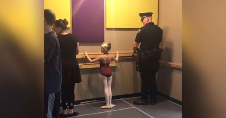 cop dad comes to ballet class